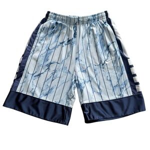 Nike Dri-FIT Elite Printed Basketball Short Blue Marble Patterned Boys XL
